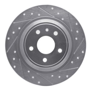 Ford Special Service Police Sedan Brake Rotors (1) - Rear Right - DFC - Drilled & Slotted - Silver - `13-`20 Ford Special Service Police Sedan Brake Rotors (1) - Rear Right - DFC - Drilled & Slotted - Silver - `13-`20