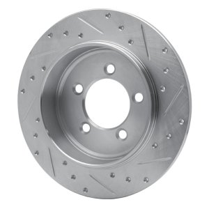 Ford Explorer Sport Trac Brake Rotor (1) - Rear Left - DFC - Drilled & Slotted - Silver - `02-`10