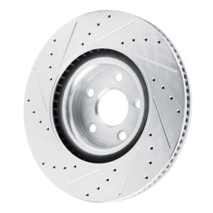 Ford Maverick Brake Rotor (1) - Front Right - DFC - Drilled & Slotted - Silver - `22-`25