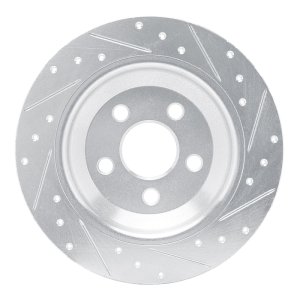 Ford Maverick Brake Rotor (1) - Rear Left - DFC - Drilled & Slotted - Silver - `22-`25