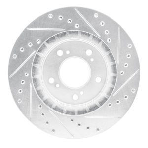Acura NSX Brake Rotor (1) - Front Left - DFC - Drilled & Slotted - Silver - `97-`05 Acura NSX Brake Rotor (1) - Front Left - DFC - Drilled & Slotted - Silver - `97-`05
