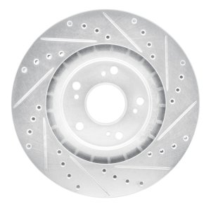 Acura NSX Brake Rotor (1) - Rear Left - DFC - Drilled & Slotted - Silver - `97-`05