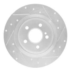 Infiniti QX30 Brake Rotor (1) - Rear Left - DFC - Drilled & Slotted - Silver - `14-`20