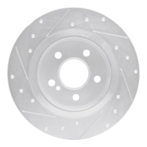 Infiniti QX30 Brake Rotor (1) - Rear Right - DFC - Drilled & Slotted - Silver - `14-`20