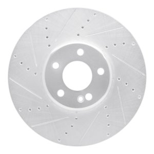 Mercedes-Benz C350E Brake Rotor (1) - Front Left - DFC - Drilled & Slotted - Silver - `15-`23