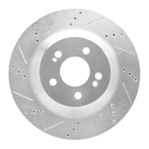 Mercedes-Benz S550 Brake Rotor (1) - Rear Left - DFC - Drilled & Slotted - Silver - `15-`21