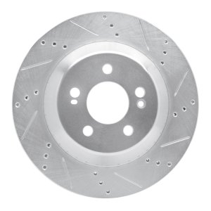 Mercedes-Benz S550 Brake Rotor (1) - Rear Right - DFC - Drilled & Slotted - Silver - `15-`21