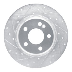 Mercedes-Benz C180 Brake Rotor (1) - Rear Left - DFC - Drilled & Slotted - Silver - `15-`21
