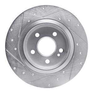 Mercedes-Benz A200 Brake Rotor (1) - Rear Right - DFC - Drilled & Slotted - Silver - `19-`26