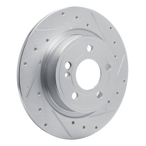 Mercedes-Benz A200 Brake Rotor (1) - Rear Right - DFC - Drilled & Slotted - Silver - `19-`26