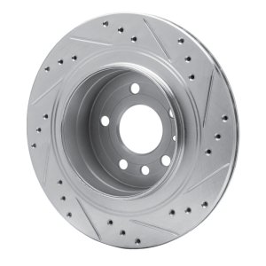 Saab 9-5 Brake Rotor (1) - Rear Left - DFC - Drilled & Slotted - Silver - `02-`10