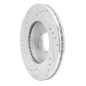 Infiniti G20 Brake Rotor (1) - Front Right - DFC - Drilled & Slotted - Silver - `89-`13