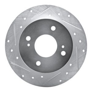 Infiniti G20 Brake Rotor (1) - Rear Left - DFC - Drilled & Slotted - Silver - `90-`06