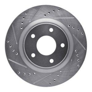 Nissan Altima Brake Rotor (1) - Front Left - DFC - Drilled & Slotted - Silver - `07-`13