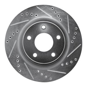 Nissan Altima Brake Rotor (1) - Front Right - DFC - Drilled & Slotted - Silver - `07-`13