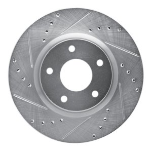 Nissan Altima Brake Rotor (1) - Front Left - DFC - Drilled & Slotted - Silver - `13-`25
