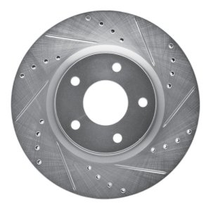 Nissan Altima Brake Rotor (1) - Front Right - DFC - Drilled & Slotted - Silver - `13-`25