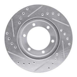 Nissan Frontier Brake Rotor (1) - Front Right - DFC - Drilled & Slotted - Silver - `98-`15