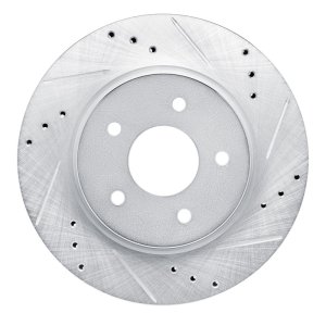 Nissan Rogue Sport Brake Rotor (1) - Rear Right - DFC - Drilled & Slotted - Silver - `17-`25