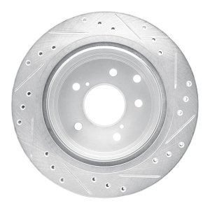 Infiniti J30 Brake Rotor (1) - Rear Left - DFC - Drilled & Slotted - Silver - `93-`01