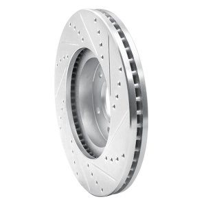 Infiniti Q45 Brake Rotor (1) - Front Left - DFC - Drilled & Slotted - Silver - `97-`01