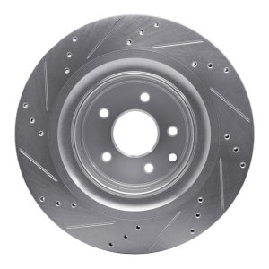 Infiniti Q60 Brake Rotor (1) - Rear Right - DFC - Drilled & Slotted - Silver - `08-`25