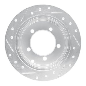 Mitsubishi Diamante Brake Rotor (1) - Rear Right - DFC - Drilled & Slotted - Silver - `97-`04