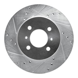 Mitsubishi Lancer Brake Rotor (1) - Front Left - DFC - Drilled & Slotted - Silver - `98-`07