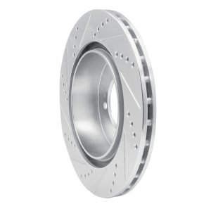 Mitsubishi Lancer Brake Rotor (1) - Rear Right - DFC - Drilled & Slotted - Silver - `03-`06