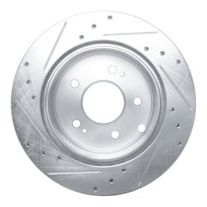 Mitsubishi Eclipse Brake Rotor (1) - Rear Right - DFC - Drilled & Slotted - Silver - `06-`12