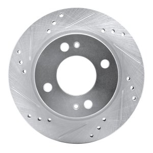 Mitsubishi Mirage Brake Rotor (1) - Front Left - DFC - Drilled & Slotted - Silver - `14-`15