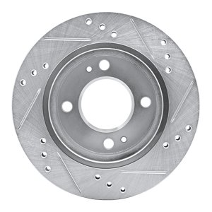 Mitsubishi Mirage Brake Rotor (1) - Front Left - DFC - Drilled & Slotted - Silver - `14-`15