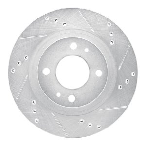 Mitsubishi i-MiEV Brake Rotor (1) - Front Right - DFC - Drilled & Slotted - Silver - `12-`17