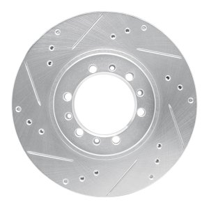 Mitsubishi Montero Brake Rotor (1) - Front Left - DFC - Drilled & Slotted - Silver - `94-`00