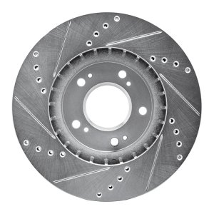 Mitsubishi Grandis Brake Rotor (1) - Front Right - DFC - Drilled & Slotted - Silver - `04-`11