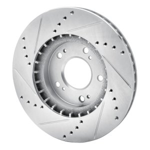 Mitsubishi Grandis Brake Rotor (1) - Front Right - DFC - Drilled & Slotted - Silver - `04-`11