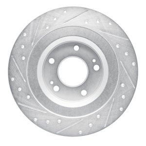 Mitsubishi ASX Brake Rotor (1) - Rear Right - DFC - Drilled & Slotted - Silver - `13-`25