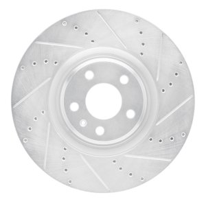 Audi A7 Quattro Brake Rotor (1) - Front Right - DFC - Drilled & Slotted - Silver - `12-`18 Audi A7 Quattro Brake Rotor (1) - Front Right - DFC - Drilled & Slotted - Silver - `12-`18