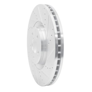 Audi A7 Quattro Brake Rotor (1) - Front Right - DFC - Drilled & Slotted - Silver - `12-`18