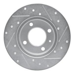 Audi Fox Brake Rotor (1) - Front Left - DFC - Drilled & Slotted - Silver - `73-`05
