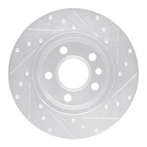 Volkswagen EuroVan Brake Rotor (1) - Rear Left - DFC - Drilled & Slotted - Silver - `96-`00