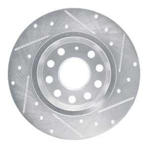 Audi Q2 Brake Rotor (1) - Rear Left - DFC - Drilled & Slotted - Silver - `17-`25