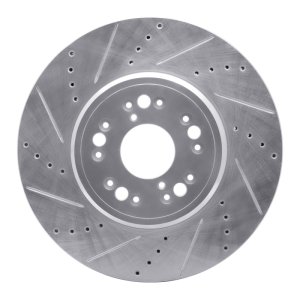 Lexus LS400 Brake Rotor (1) - Front Left - DFC - Drilled & Slotted - Silver - `95-`00