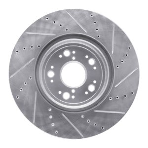 Lexus LS400 Brake Rotor (1) - Front Left - DFC - Drilled & Slotted - Silver - `95-`00