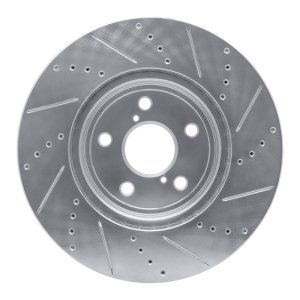 Lexus LS430 Brake Rotor (1) - Front Left - DFC - Drilled & Slotted - Silver - `01-`06