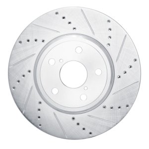 Lexus LS430 Brake Rotor (1) - Front Right - DFC - Drilled & Slotted - Silver - `01-`06