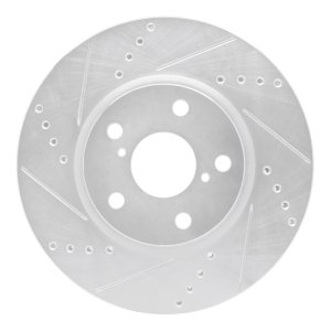 Lexus GS300 Brake Rotor (1) - Right Front - DFC - Drilled & Slotted - Silver - `06-`15