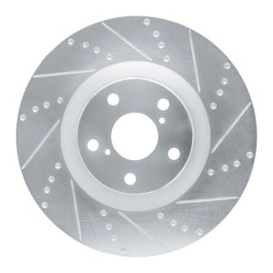 Lexus GS460 Brake Rotor (1) - Front Left - DFC - Drilled & Slotted - Silver - `09-`11