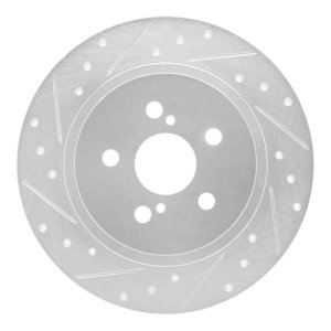 Lexus CT200H Brake Rotor (1) - Rear Left - DFC - Drilled & Slotted - Silver - `11-`17