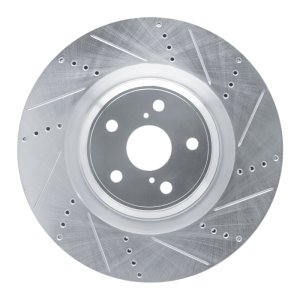 Lexus LS460 Brake Rotor (1) - Right Front - DFC - Drilled & Slotted - Silver - `10-`17